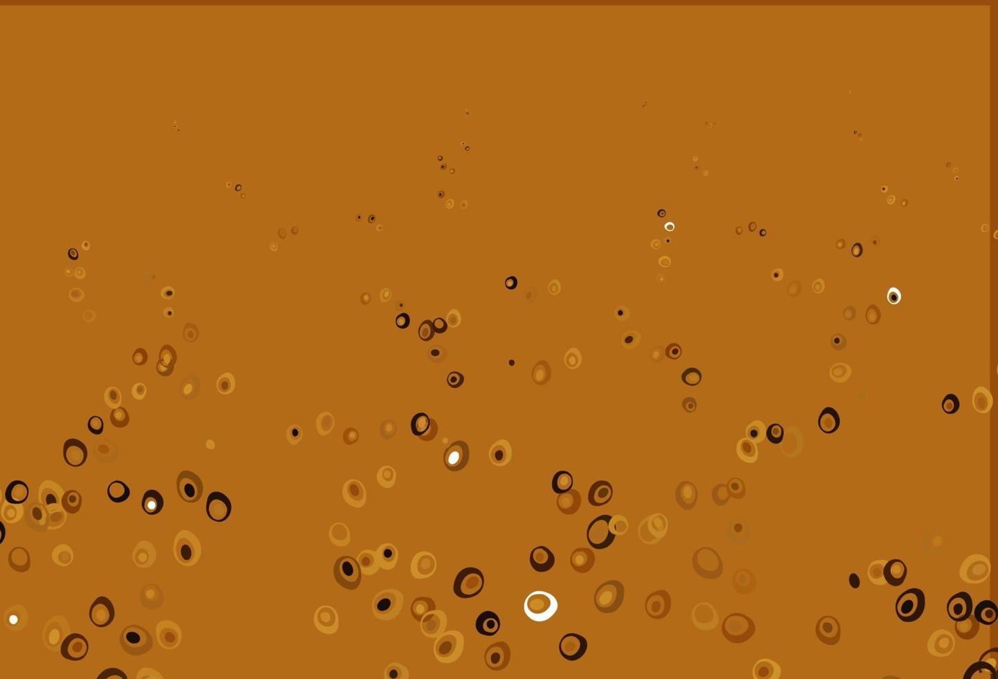 hellgelber, orangefarbener Vektorhintergrund mit Blasen. vektor