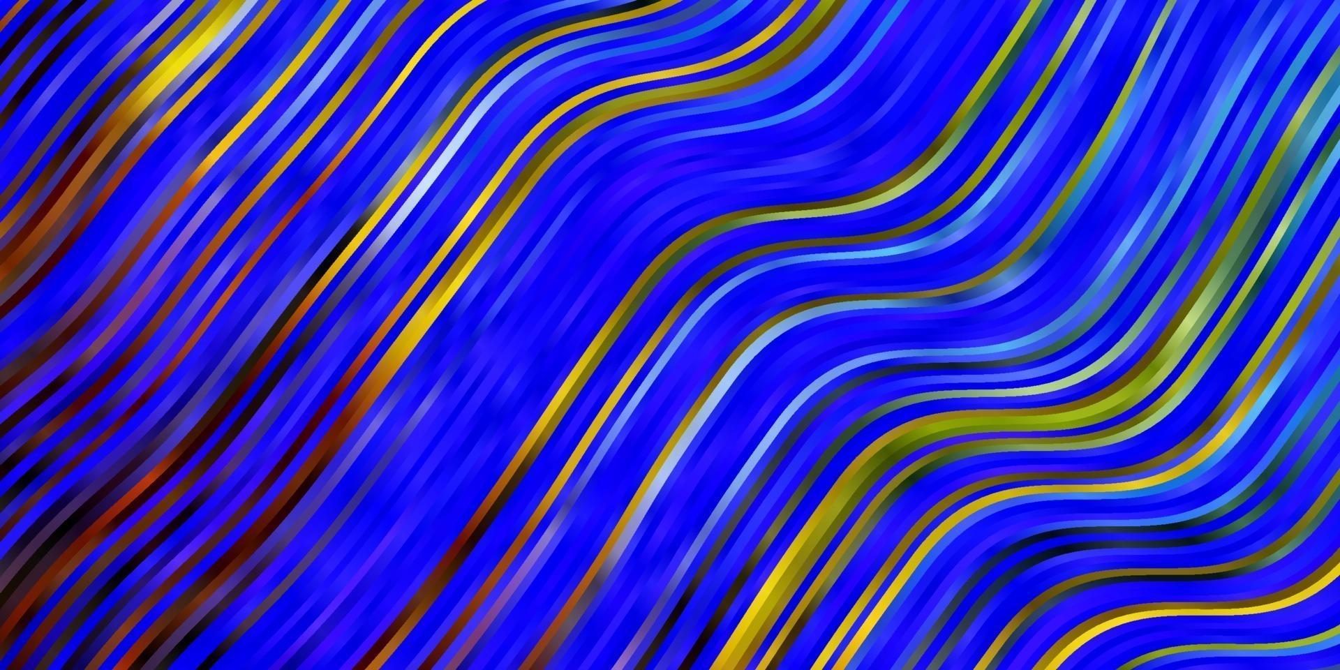 hellblauer, grüner Vektorhintergrund mit gebogenen Linien. vektor