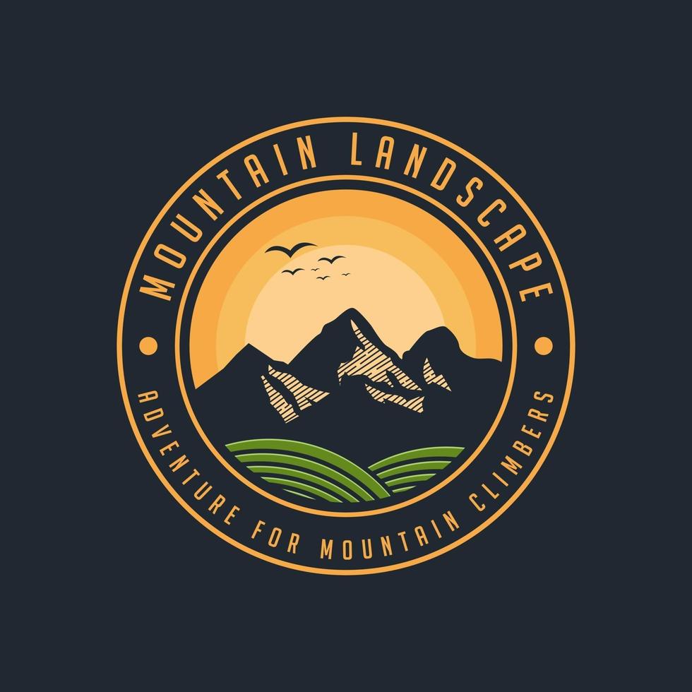 bergslandskap logotyp vektor