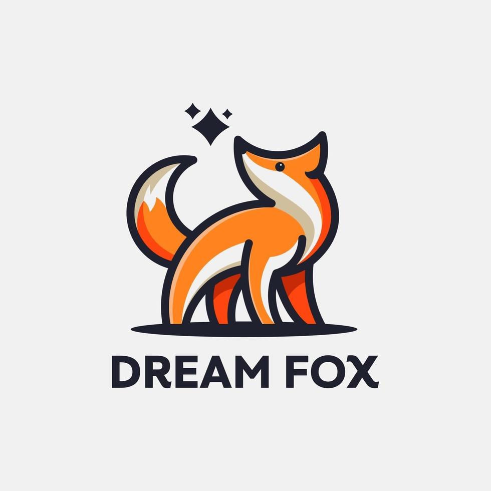 dream fox logotyp vektor