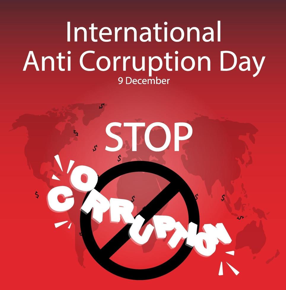 vektorbild av internationella antikorruptionsdagen vektor