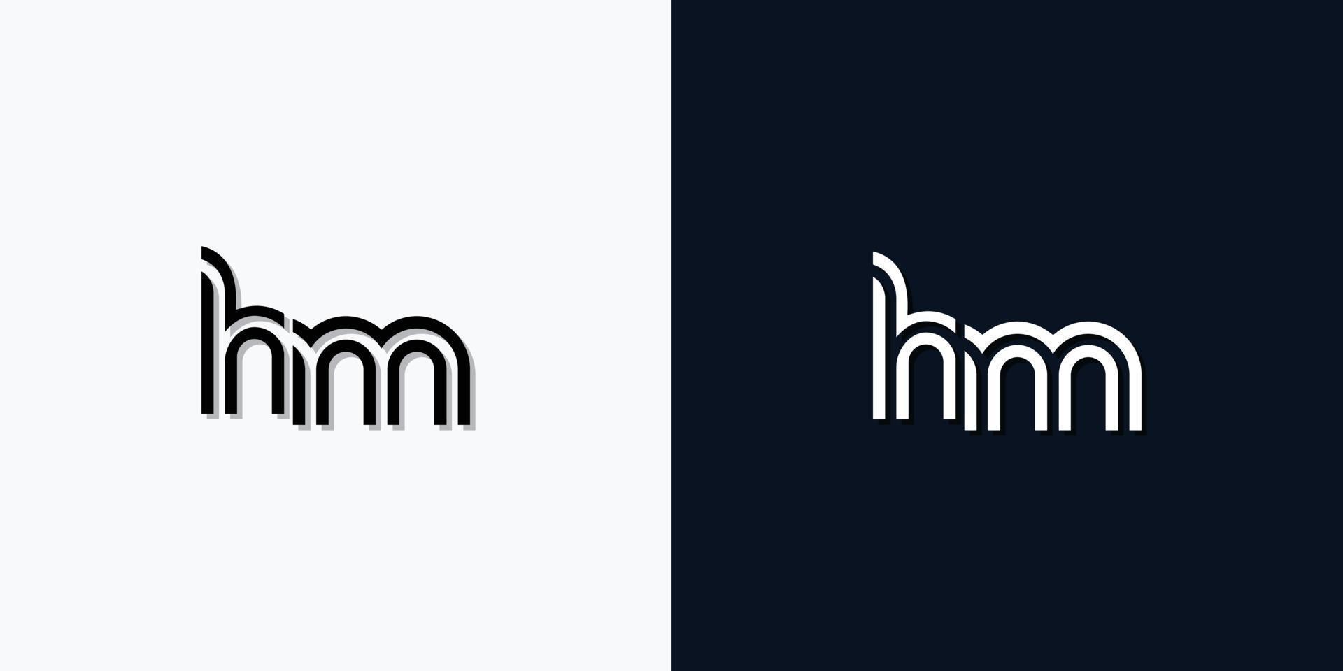modern abstrakt initial bokstav hm logotyp. vektor