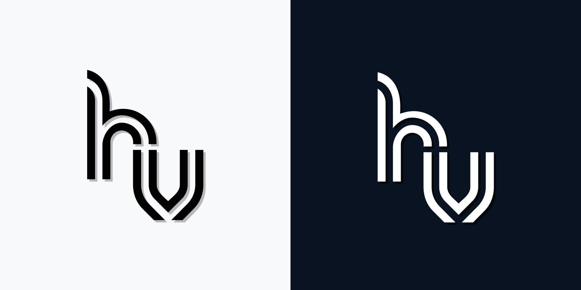 modern abstrakt initial bokstav hv logotyp. vektor