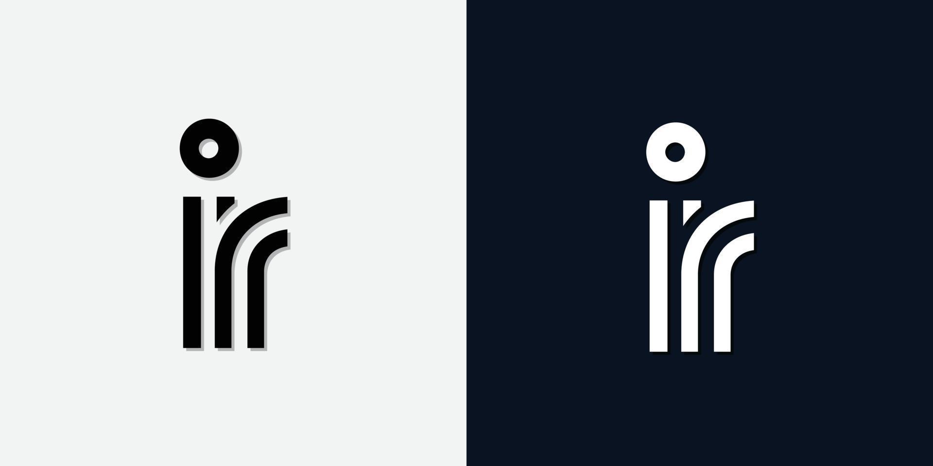 modernes abstraktes ir-logo mit anfangsbuchstaben. vektor