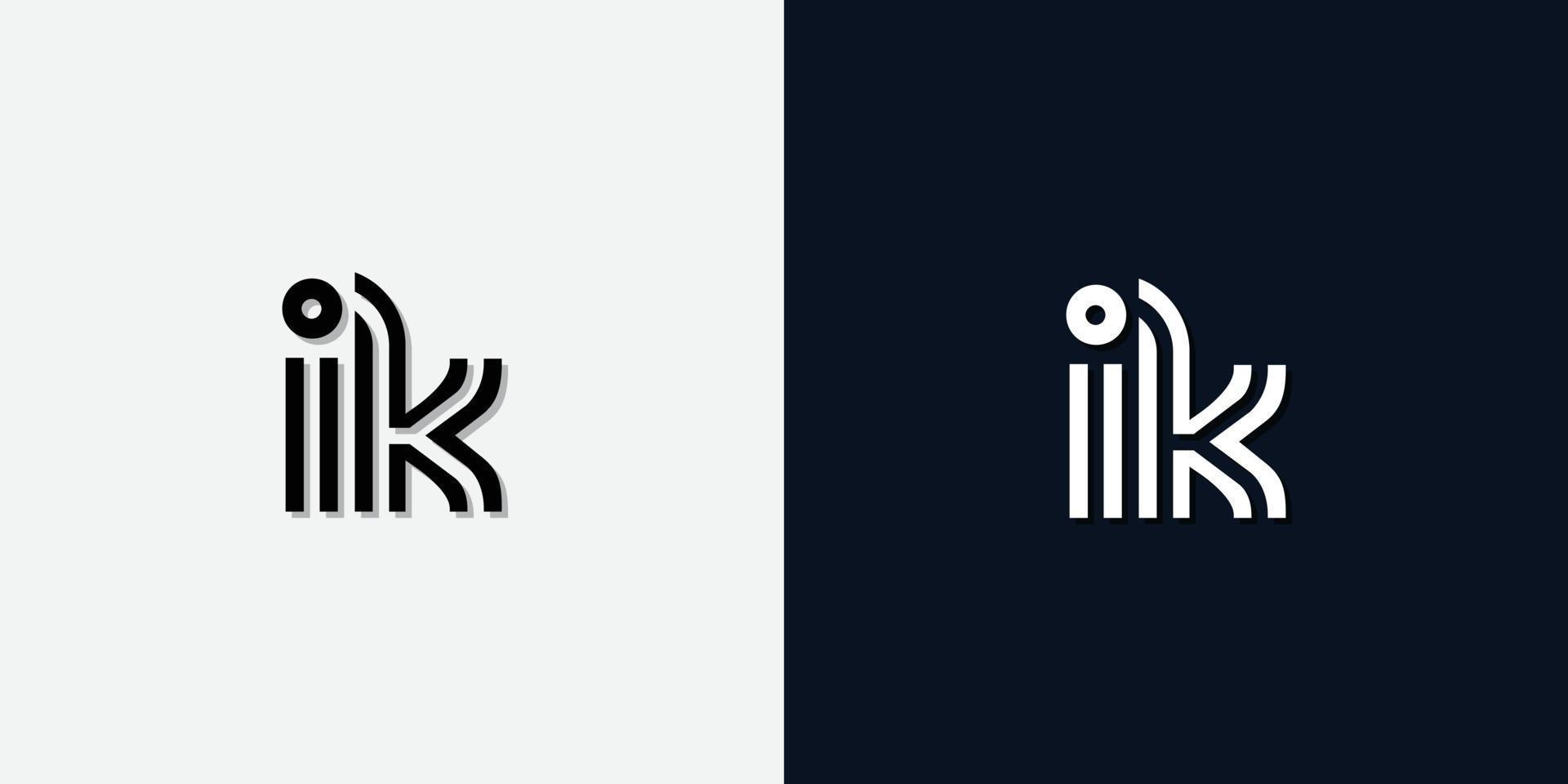modernes abstraktes ik-logo mit anfangsbuchstaben. vektor