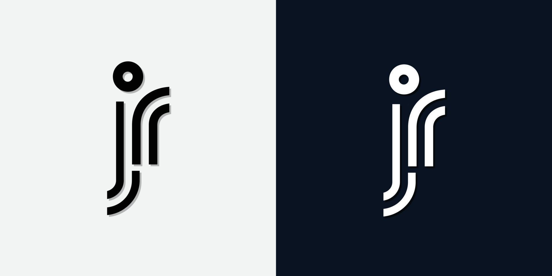 modern abstrakt initial bokstav jr logotyp. vektor