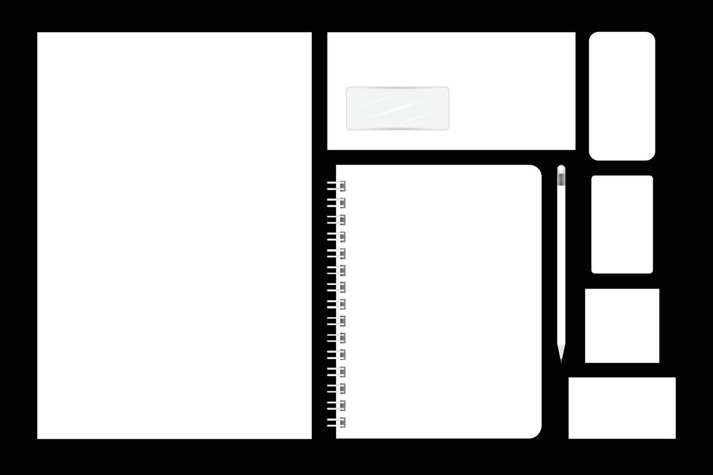 Satz von Corporate-Identity-Branding-Vorlagen. leer weiß. Vektor-Illustration vektor