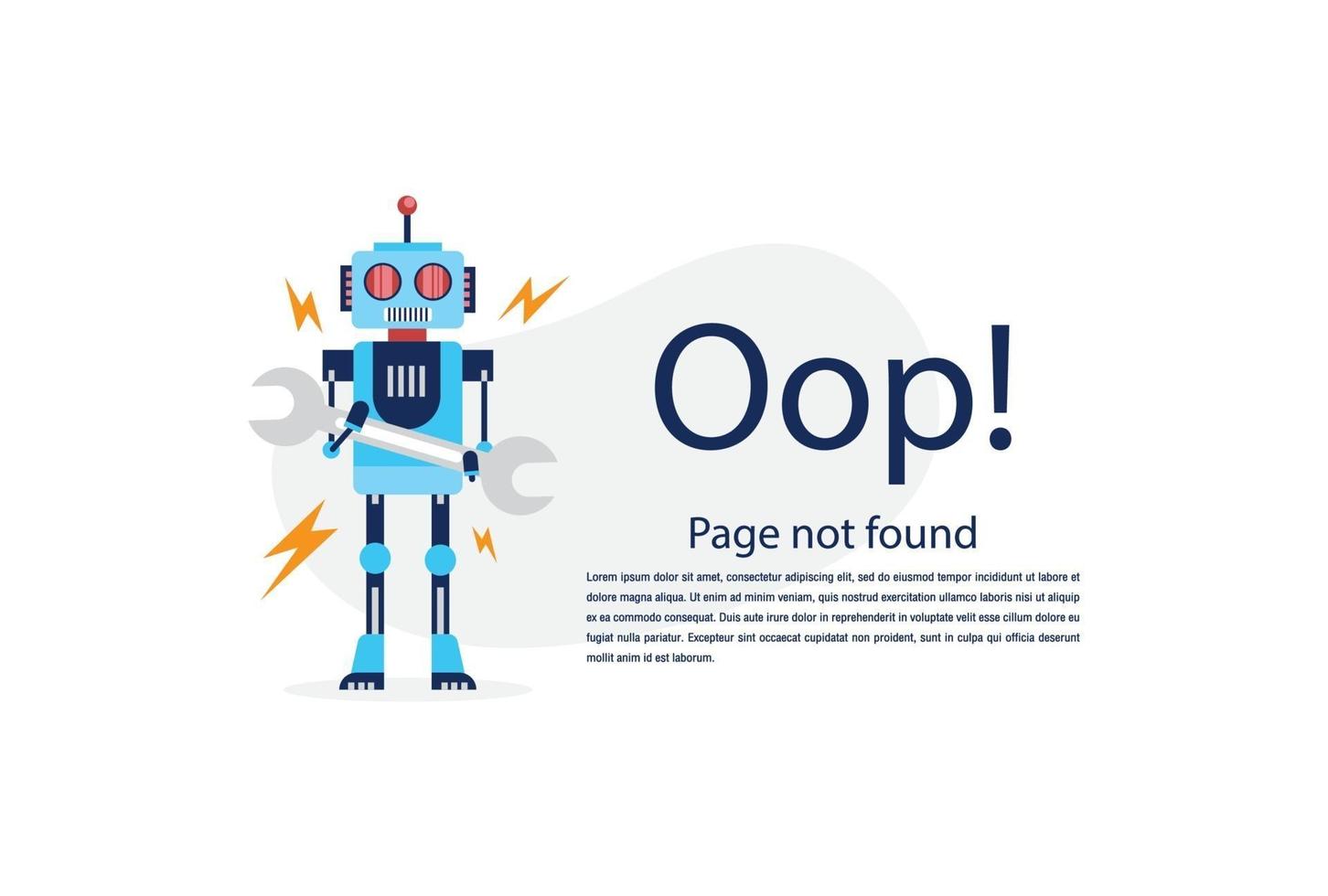 Internet-Netzwerkwarnung 404-Fehlerseite oder Datei für Webseite nicht gefunden. vektor