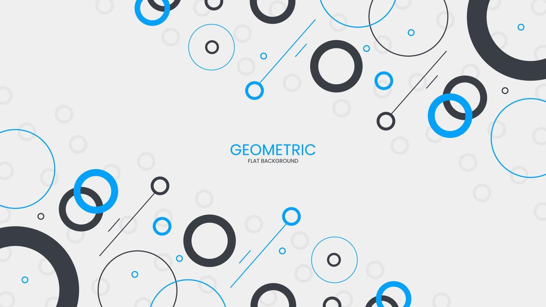 abstrakt geometrisk platt bakgrund med cirkelobjekt vektor