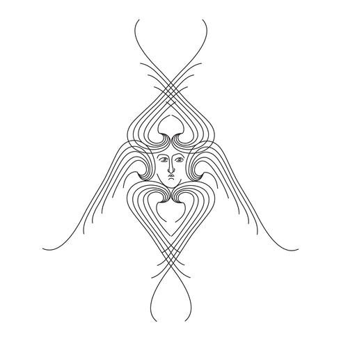 Engel. Hand gezeichnetes religiöses Symbol. Erzengel mit Flügelsymbol vektor