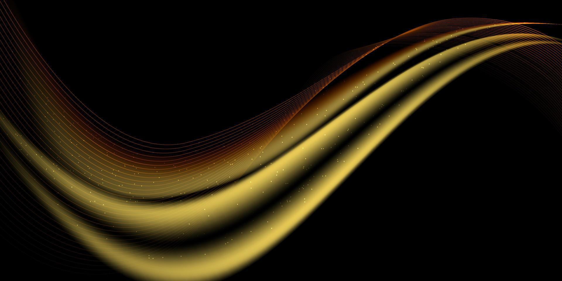 abstrakt glänsande färg guld våg lyx bakgrund vektor