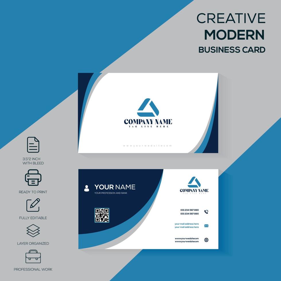 modernt företagsvisitkort, enkel kortdesign, visitkort vektor