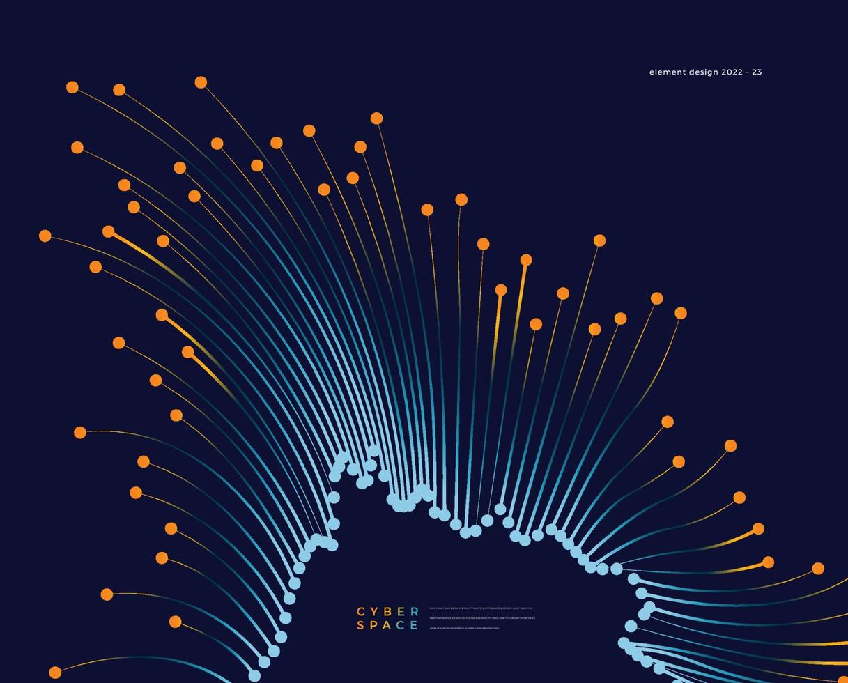 abstrakt datateknik bakgrundselement. färgglada linje vektorillustration. vektor