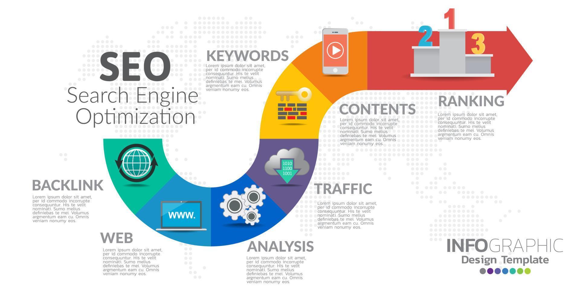 SEO-Infografik-Design-Geschäftsvorlage vektor