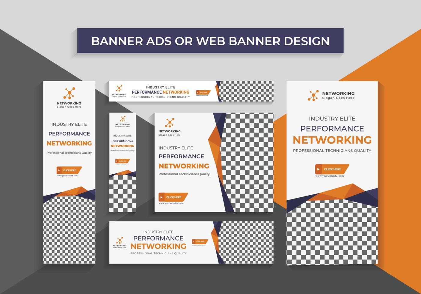 Networking-Banner-Anzeigen, Web-Banner, Anzeigen-Banner-Design vektor