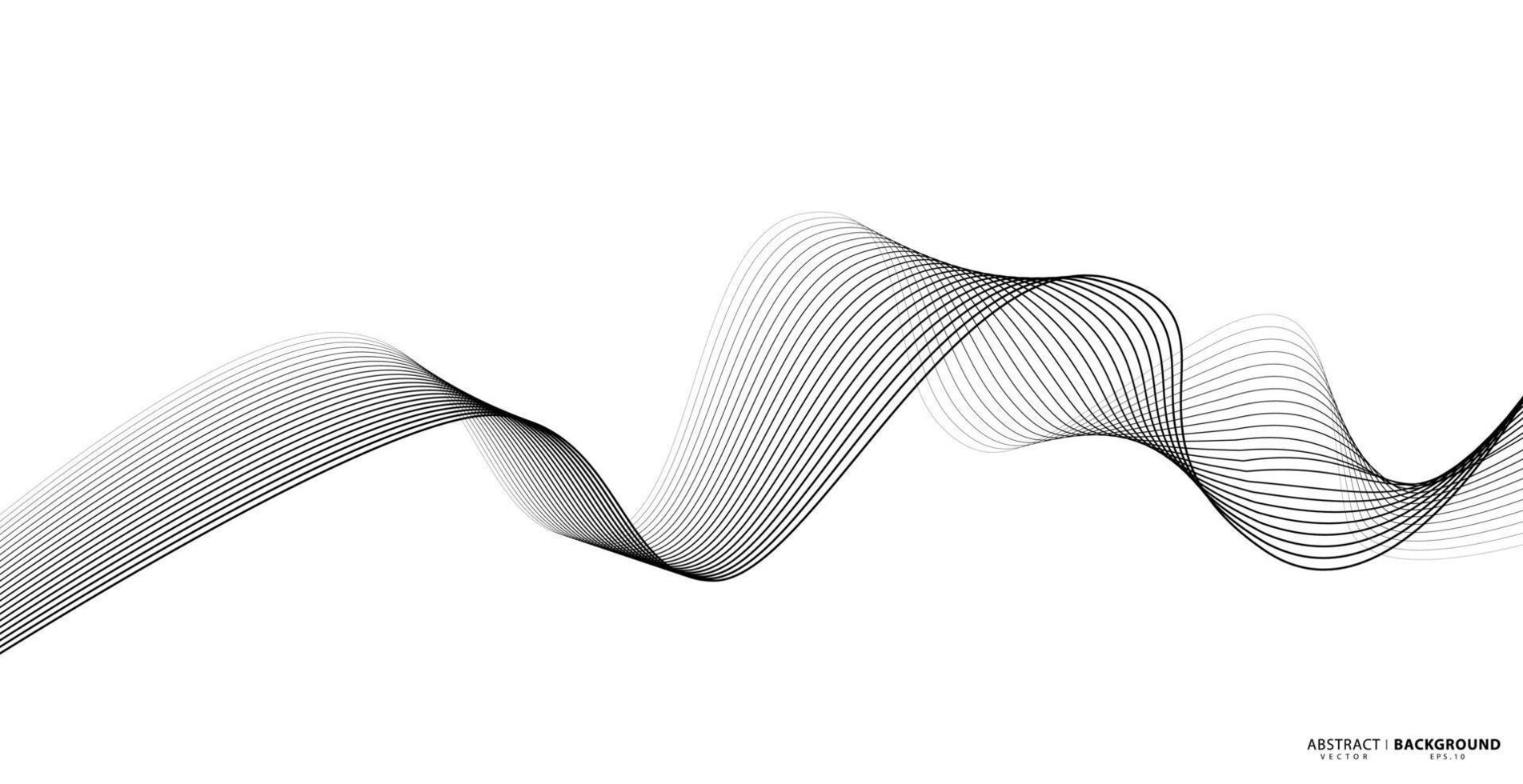 abstrakte wellenförmige Streifen auf weißem Hintergrund isoliert. Wellenlinie Kunst, geschwungenes glattes Design. Vektorillustration eps 10. vektor
