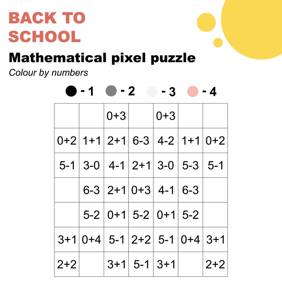 Pixelpuzzle Farbe nach Zahlen vektor