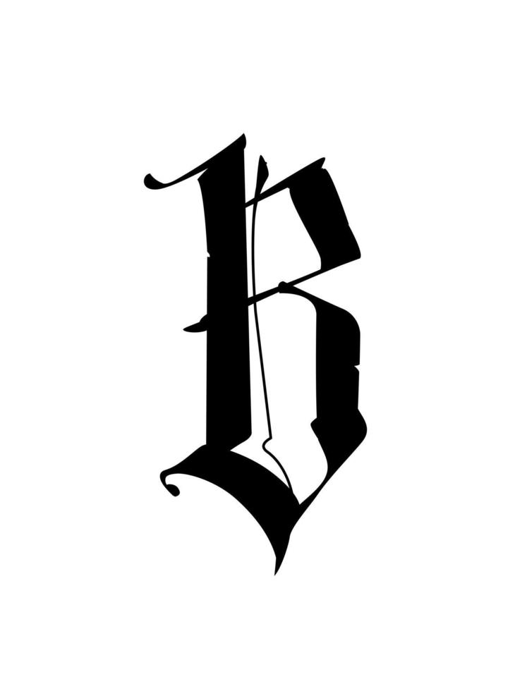 Alphabet. das Symbol ist auf einem weißen Hintergrund isoliert. Kalligraphie und Schrift. mittelalterlicher lateinischer Brief. Logo für das Unternehmen vektor