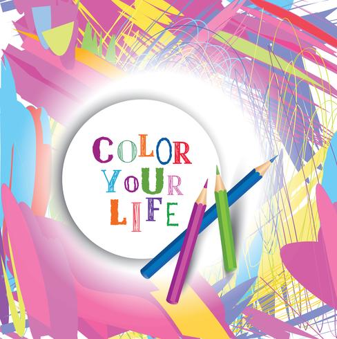 Färga ditt livs konceptbakgrund. Inspirerande motivation citationstecken vektor