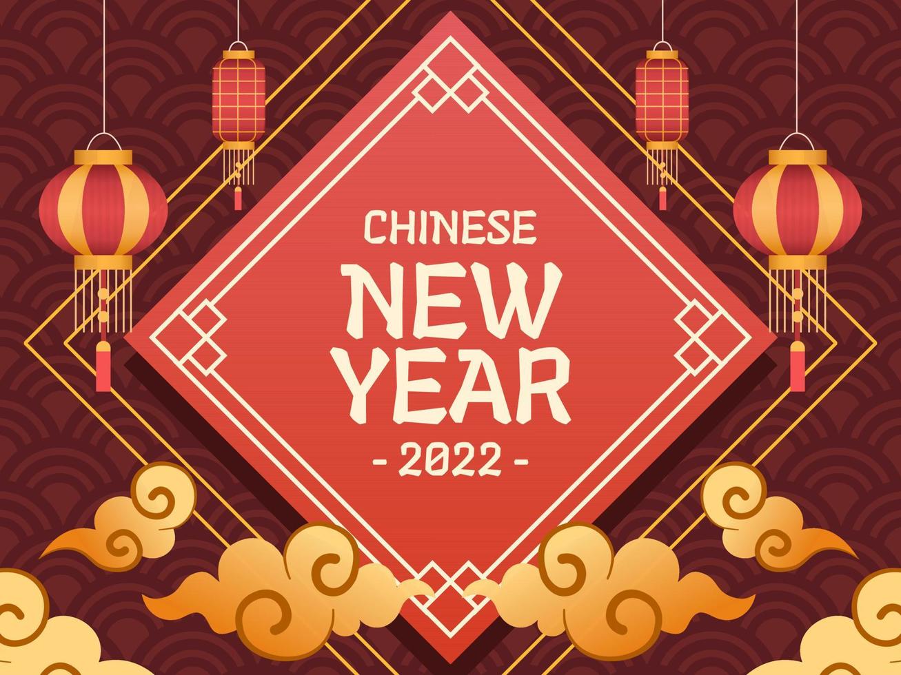 chinesisches neujahrshintergrunddesign mit roter farbe. grüße frohes chinesisches neues mondjahr. kann für Banner, Poster, Postkarten, Einladungen, Drucke, Grußkarten verwendet werden. vektor