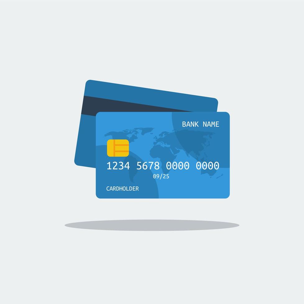 Debit- und Kreditkartensymbol. visitenkarte, zahlung, bankwesen. flache vektorillustration, die für viele zwecke geeignet ist. vektor