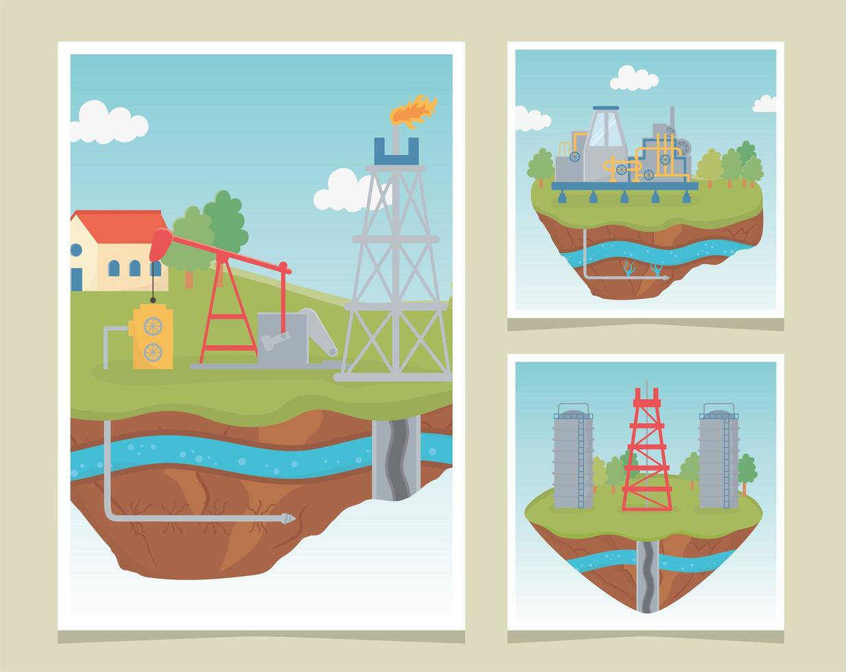 tornutrustning processprospektering fracking vektor