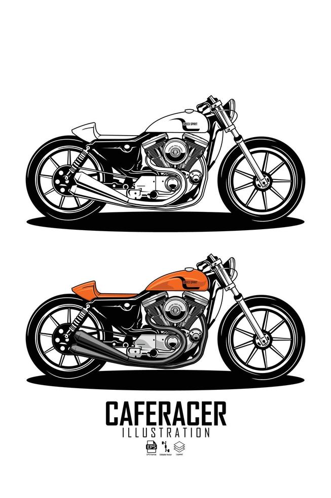 caferacer illustration redo format eps 10.eps vektor