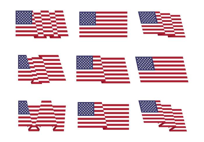 Amerikanische Flagge Set Vektor