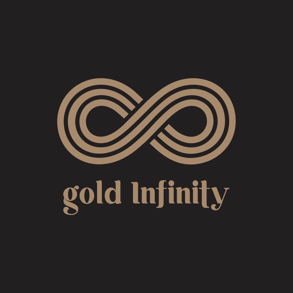infinity guld logotyp vektor