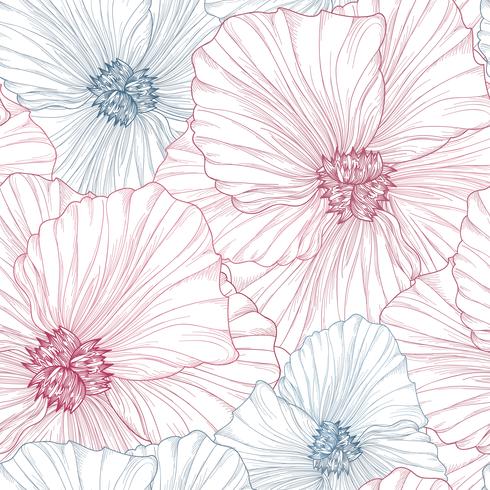Nahtlose Blümchenmuster Blumen Hintergrund Blühende Gartenbeschaffenheit vektor