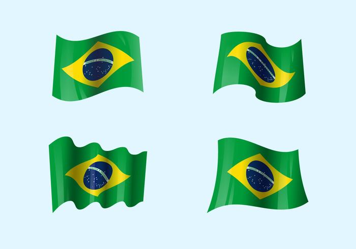 Realistische Brasilien-Flaggen vektor