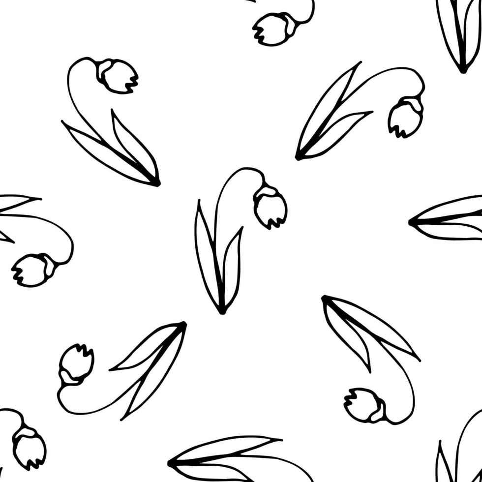 doodle blommor, handritning. seamless mönster. vektor illustration.
