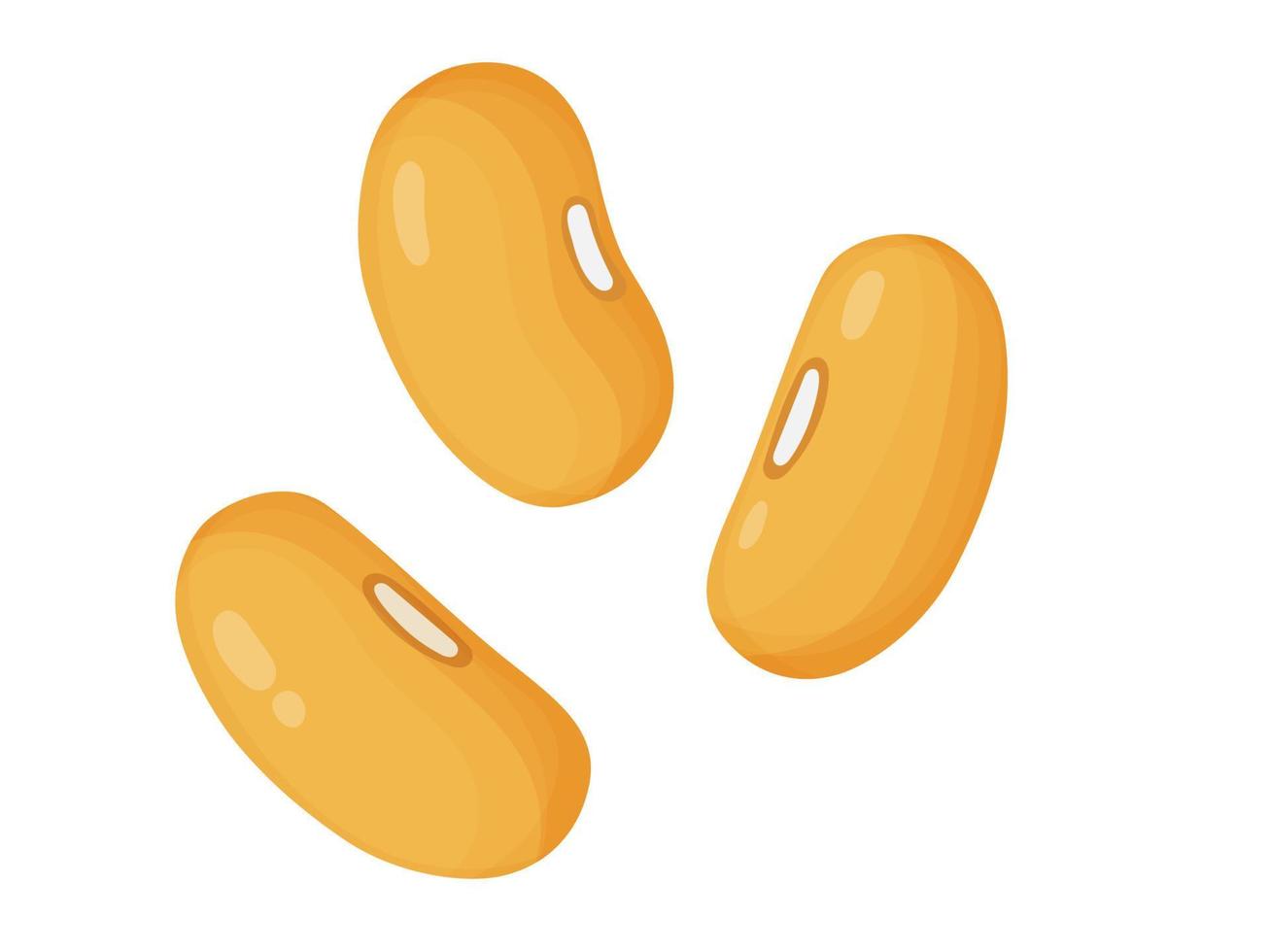 kidneybönor. gula bönor i tecknad stil. hälsosam vegetarisk mat illustration. vektor