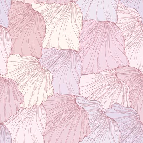 Blomlösa sömlösa mönster, inristade blomblad. Blommig textur vektor