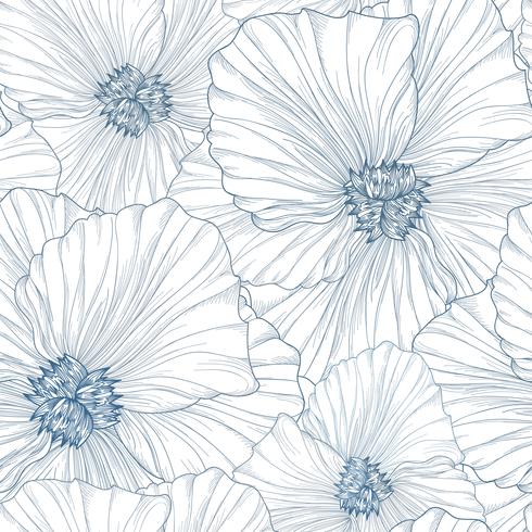 Nahtlose Blümchenmuster Blumen Hintergrund Blühende Gartenbeschaffenheit vektor