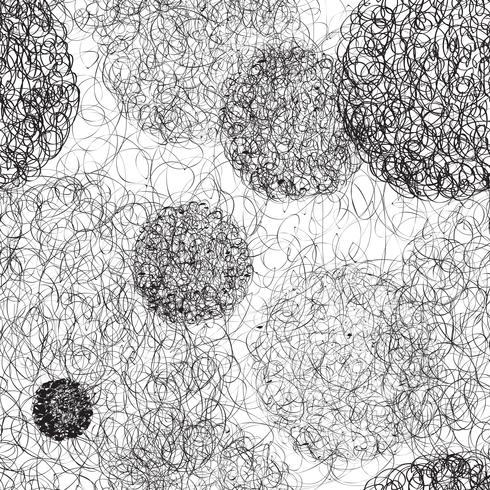 Kreis nahtlose Muster. Chaotische Linie Gekritzelgekritzelhintergrund vektor