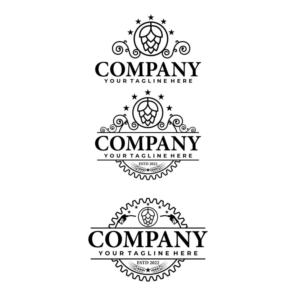 Logo Bier klassisches Emblem-Logo vektor