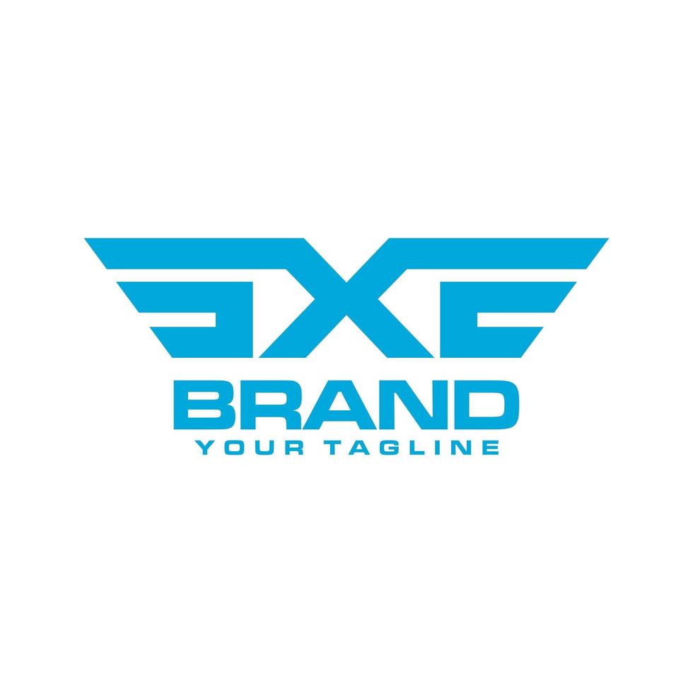 Initialen ex-Wings-Logo vektor