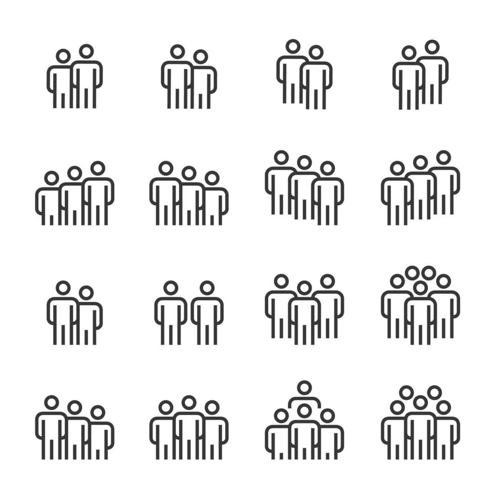 Personensymbole, Personenarbeitsgruppenteam, Symbol perfektes Design einfaches Set für die Verwendung in Website-Infografiken Logo-Bericht, Liniensymbol-Vektorillustration vektor