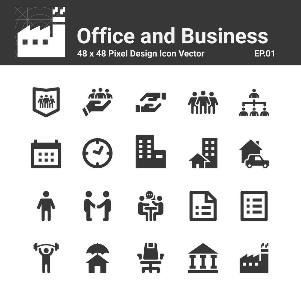 Vektor für Büro- und Geschäftssymbole