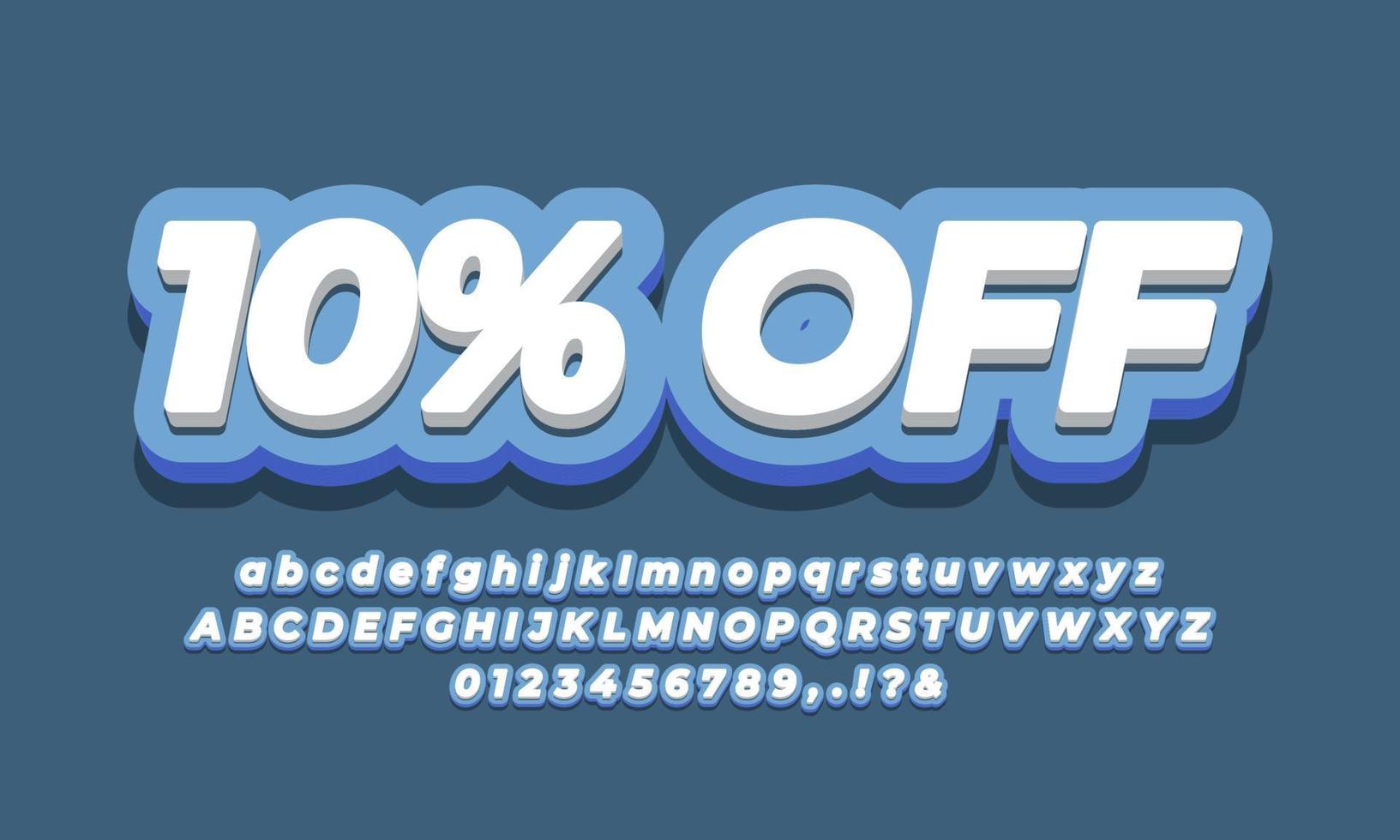 10 procent rabatt rea rabatt promotion text 3d modern blue vektor