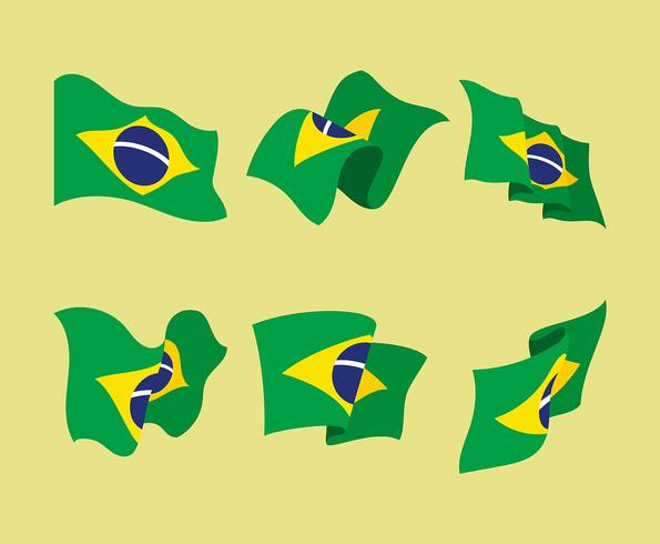 Brasil Flagga Clipart Set vektor