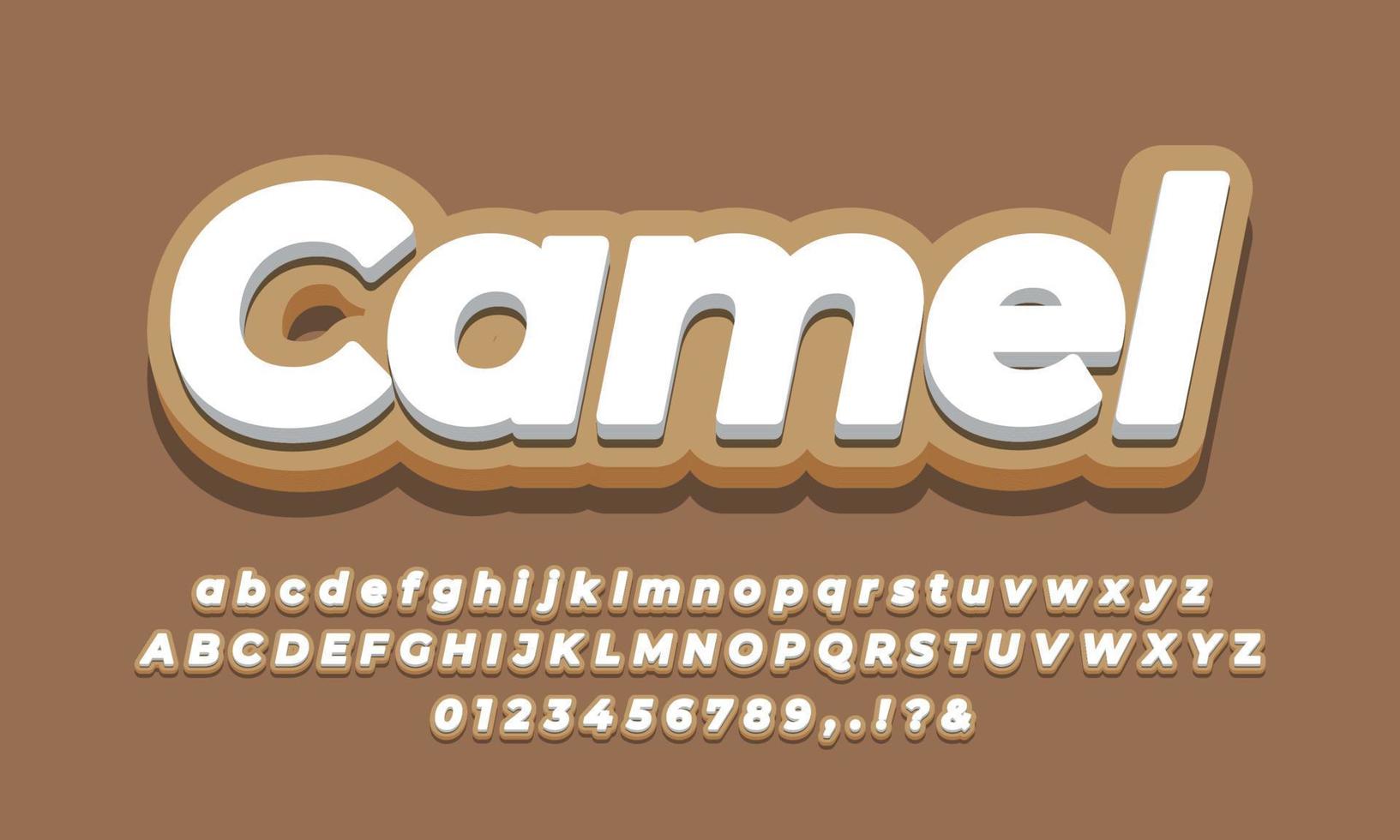 kamel färg 3d färg text effekt vektor