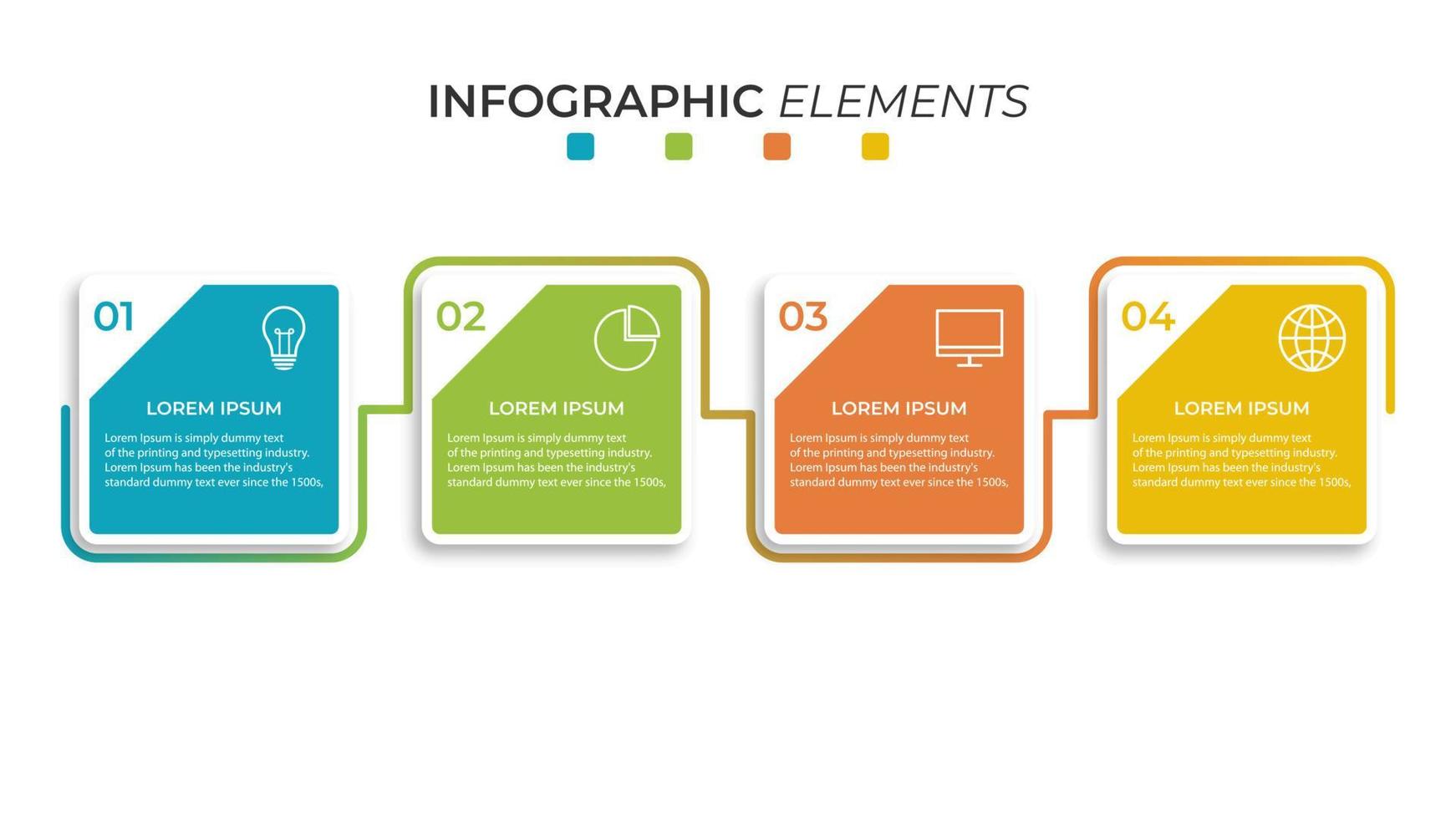 Präsentationsgeschäft Infografik Vorlage mit 4 Optionen vektor