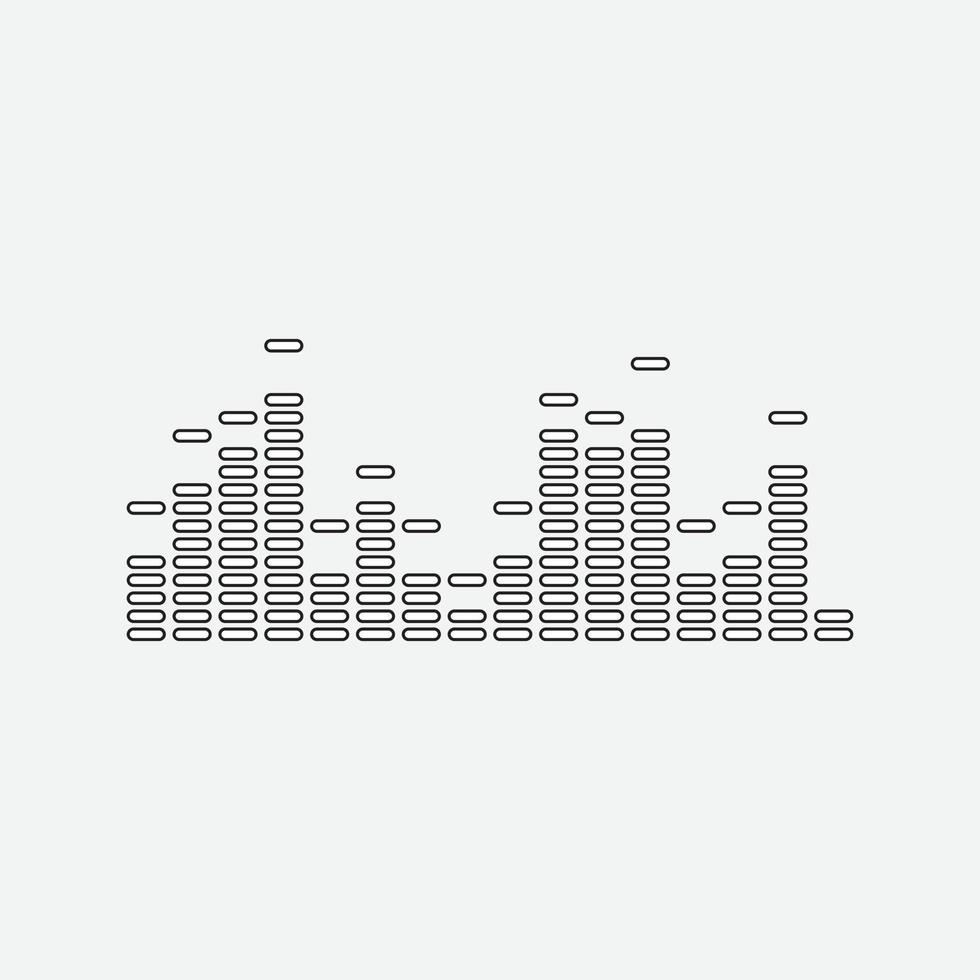 Audio-Equalizer schwarz-weiße Symbole flach isolierte Vektorillustration vektor