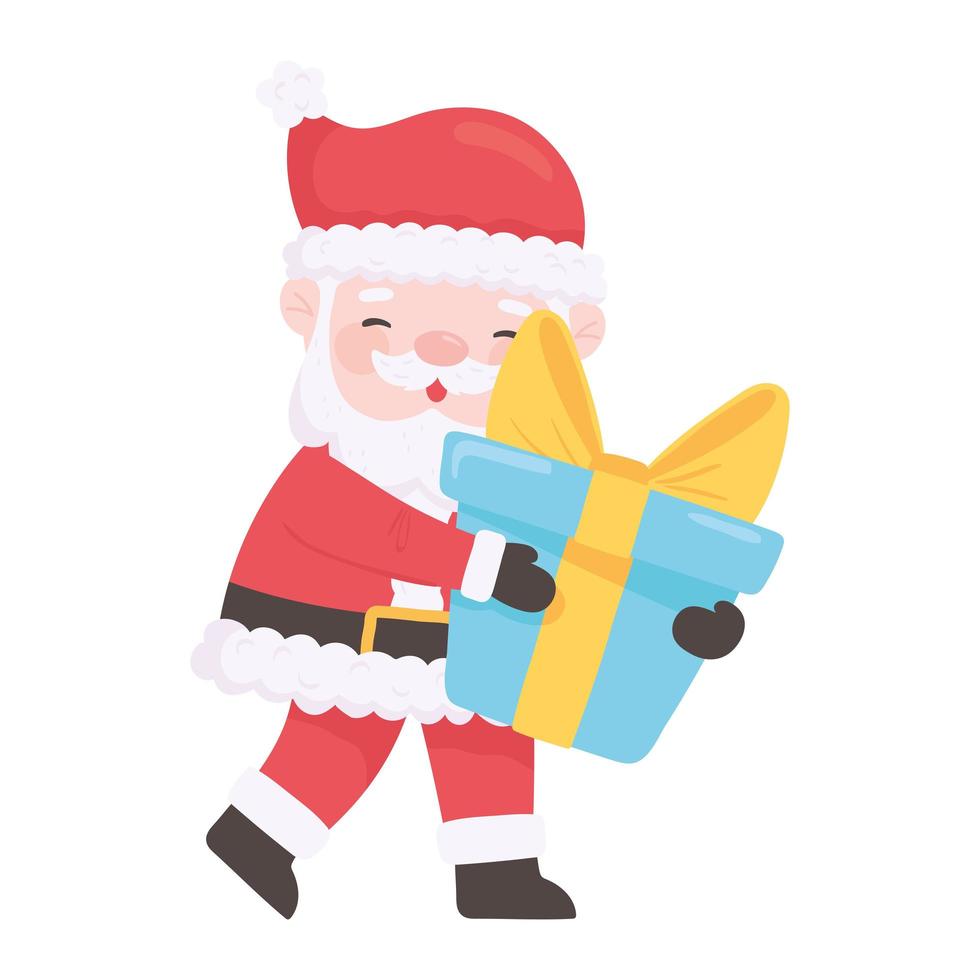 Weihnachtsmann mit Geschenk vektor
