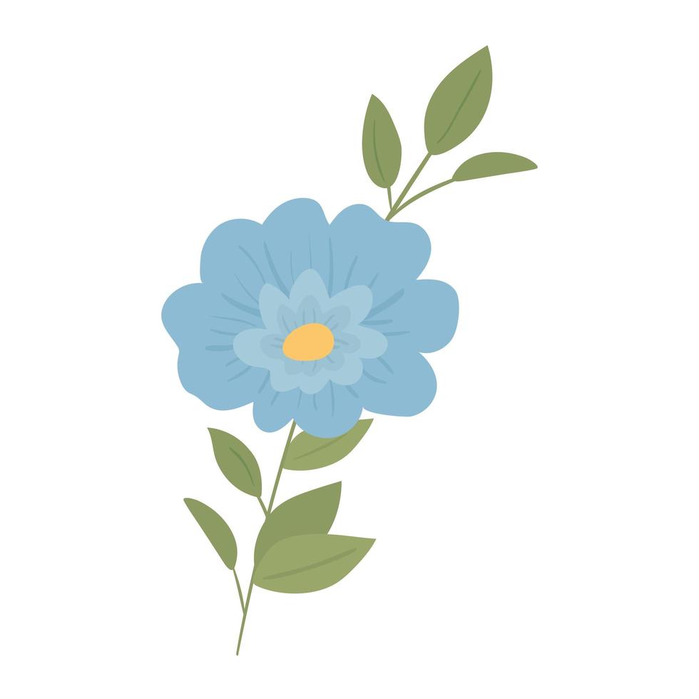 blaue Blüten und Blätter vektor