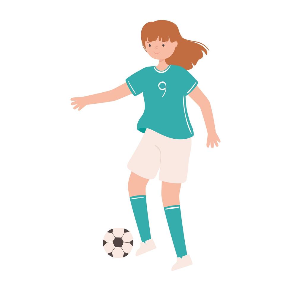 Fußballmädchen mit Ball vektor