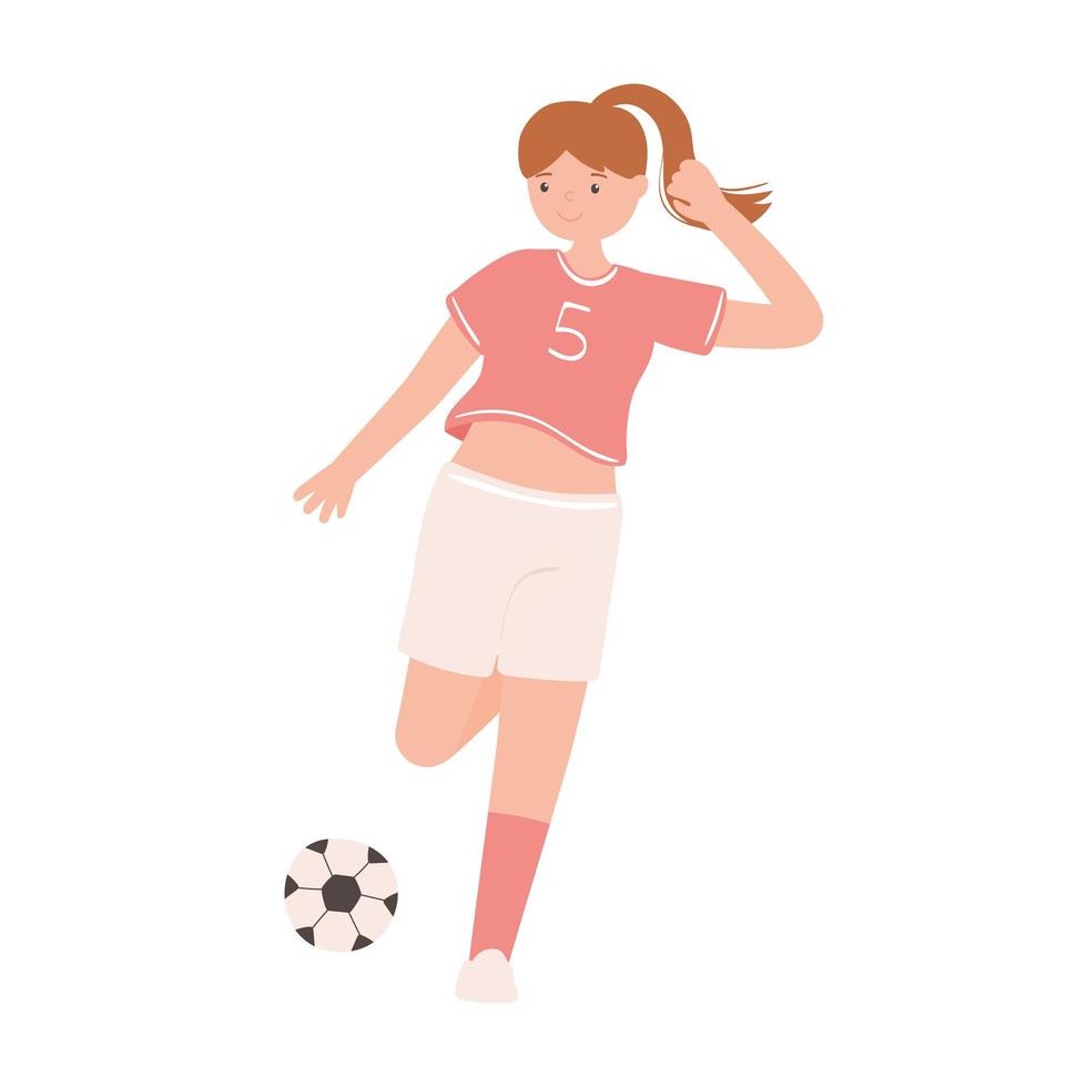 weibliche Fußballspielerin vektor