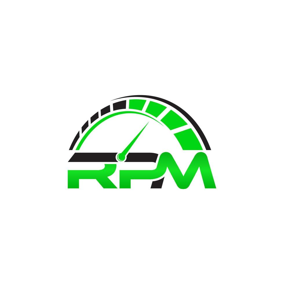 rpm logotypdesign för fordon. redigerbar logotypdesign vektor